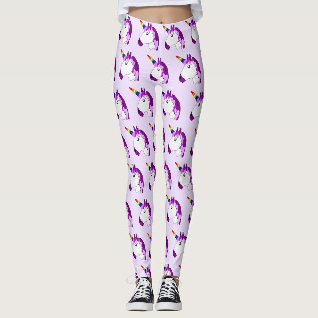 Unicorn Design You Choose Background Colour Leggings (Front)