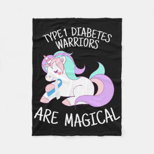 Unicorn Diabetes Warrior Gift Fleece Blanket