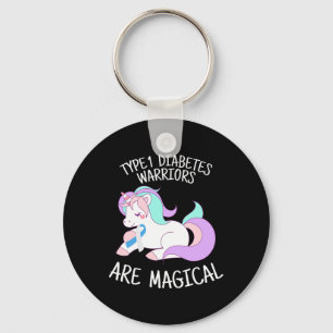 Unicorn Diabetes Warrior Gift Keychain