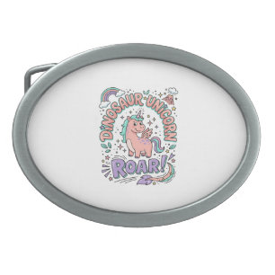 Unicorn Dinosaur Unicorn Roar Retro Style T-Shirt  Belt Buckle