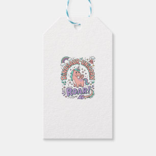 Unicorn Dinosaur Unicorn Roar Retro Style T-Shirt Gift Tags