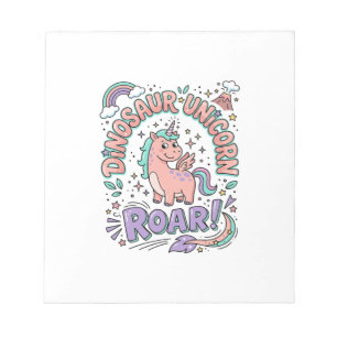 Unicorn Dinosaur Unicorn Roar Retro Style T-Shirt Notepad