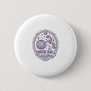 Unicorn Disco Ball Unicorn Playful Print on Demand Button
