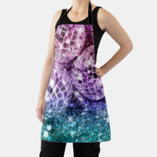 Unicorn Disco Balls Glam #2 #retro #wall #art Apron