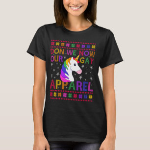Unicorn Don We Now Our Gay Apparel Funny Christmas T-Shirt