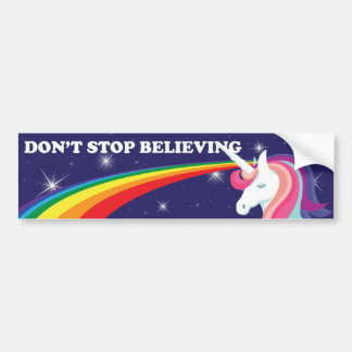 Unicorn "Don't Stop Believing" Bumper Sticker
