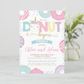Unicorn Donut and Diapers Baby Sprinkle Shower Invitation (Standing Front)