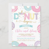 Unicorn Donut and Diapers Baby Sprinkle Shower Invitation (Front)