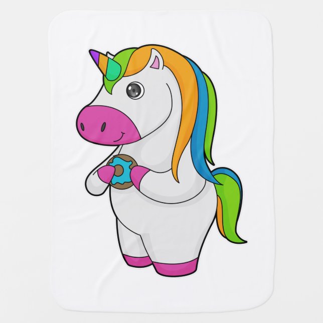 Unicorn Donut Baby Blanket (Front)