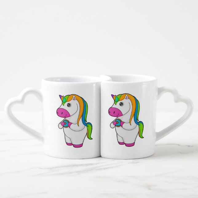 Unicorn Donut Coffee Mug Set (Front Nesting)