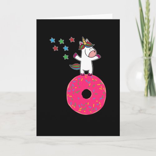Unicorn Donut Dancing Star Dust Card