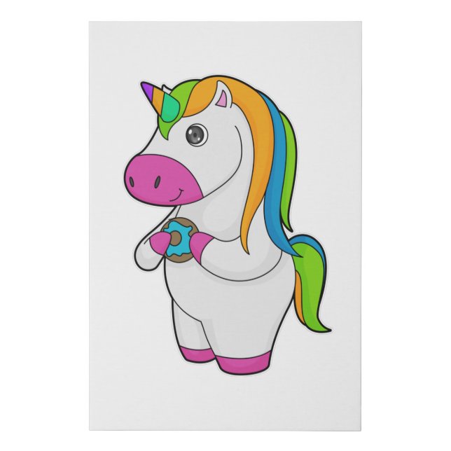 Unicorn Donut Faux Canvas Print (Front)