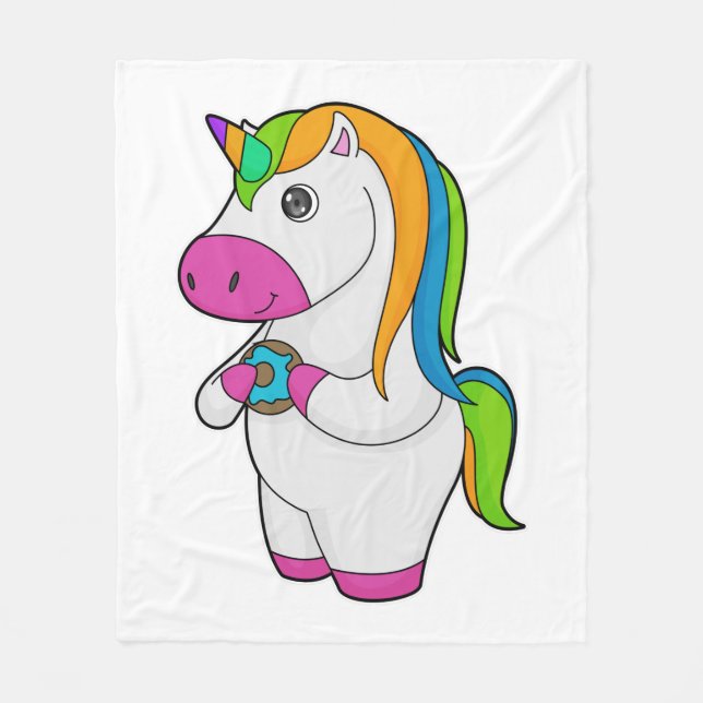 Unicorn Donut Fleece Blanket (Front)