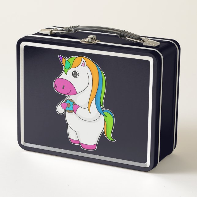 Unicorn Donut Metal Lunch Box (Front)