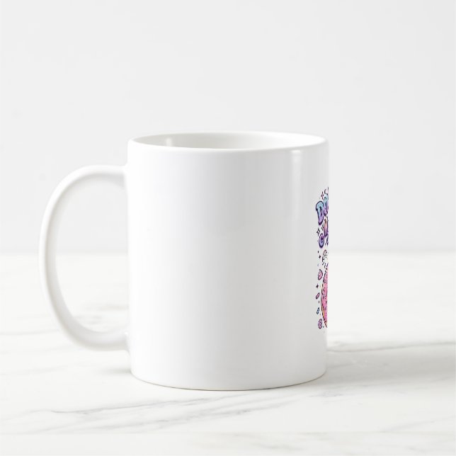 Unicorn Donut Touch My Magic Gift Idea Sticker and Coffee Mug (Left)
