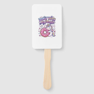 Unicorn Donut Touch My Magic Gift Idea Sticker and Hand Fan