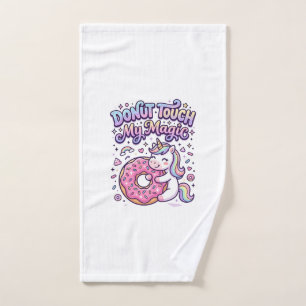 Unicorn Donut Touch My Magic Gift Idea Sticker and Hand Towel