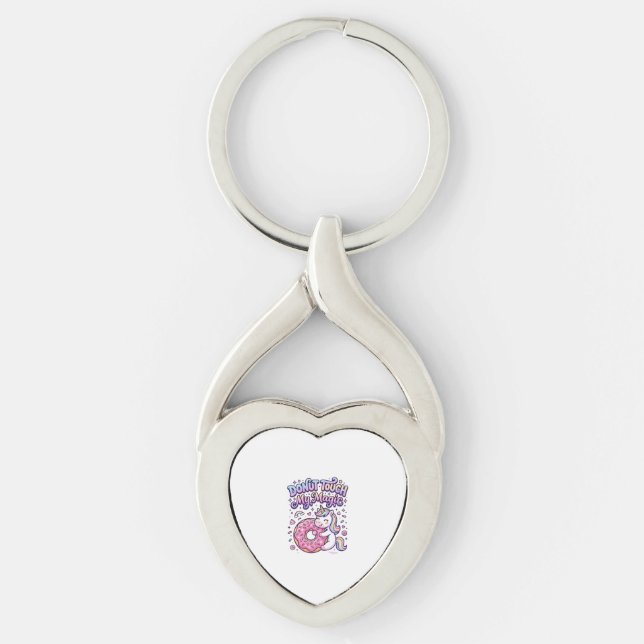 Unicorn Donut Touch My Magic Gift Idea Sticker and Keychain (Front)