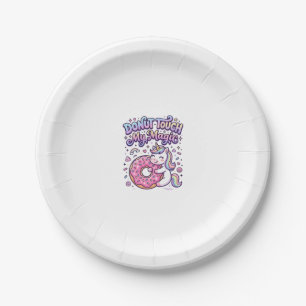 Unicorn Donut Touch My Magic Gift Idea Sticker and Paper Plates