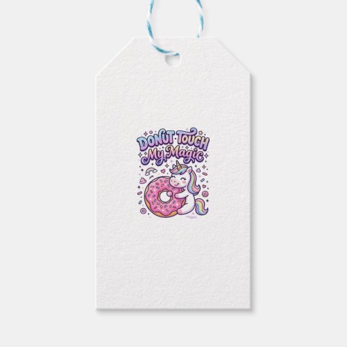Unicorn Donut Touch My Magic Gift Idea Sticker and Tags