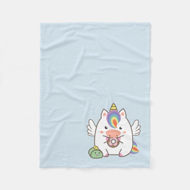 Unicorn & Donuts Fleece Blanket (Front)