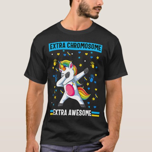 Unicorn Down Syndrome Awareness Extra Chromosome E T_Shirt