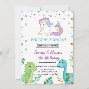 Unicorn dragon boy theme Invitation