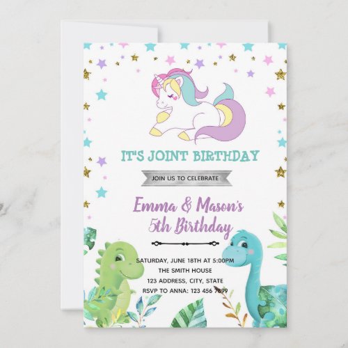 Unicorn dragon boy theme Invitation