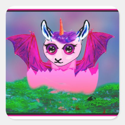 unicorn dragon llama Horse Pegasus Pony Square Sticker