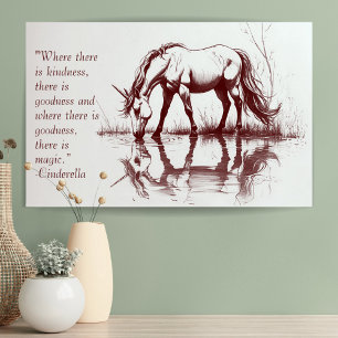 Unicorn Drawing Custom Quote Inspirational Poster