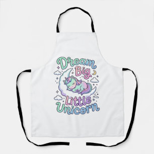 Unicorn Dream Big Little Unicorn Gift Idea Vector Apron