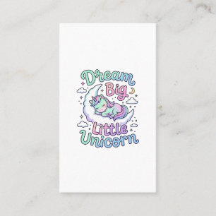 Unicorn Dream Big Little Unicorn Gift Idea Vector Business Card