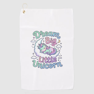 Unicorn Dream Big Little Unicorn Gift Idea Vector Golf Towel