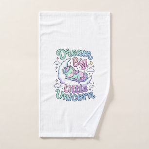 Unicorn Dream Big Little Unicorn Gift Idea Vector Hand Towel