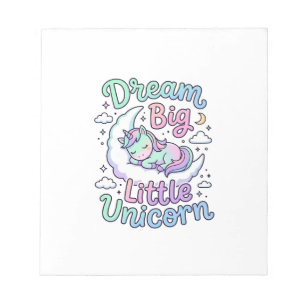 Unicorn Dream Big Little Unicorn Gift Idea Vector Notepad