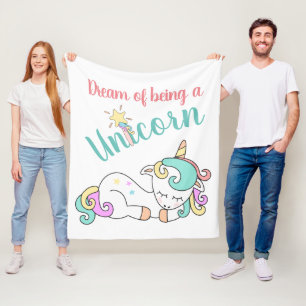 Unicorn Dream Fleece Blanket Personalized