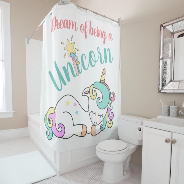 Unicorn Dream Shower Curtain Customized (In Situ)