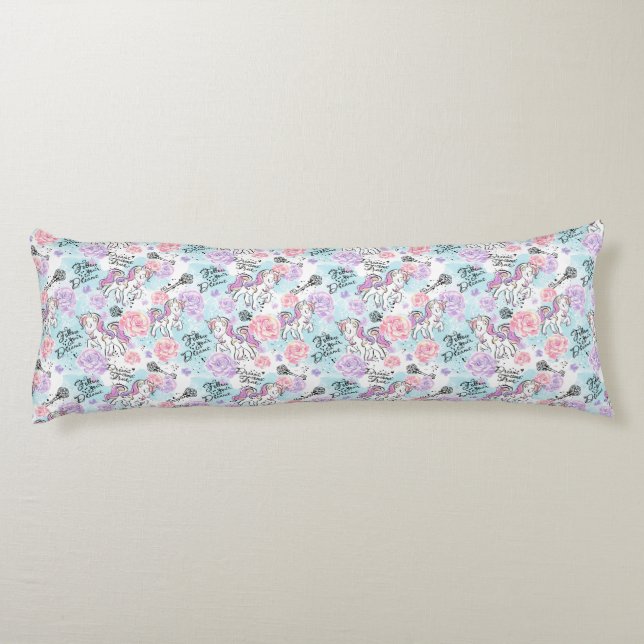 Unicorn Dreams and Plaid Jeans Body Pillow (Back)