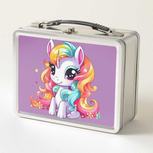 Unicorn Dreams: Back-to-School  Metal Lunch Box (Front)