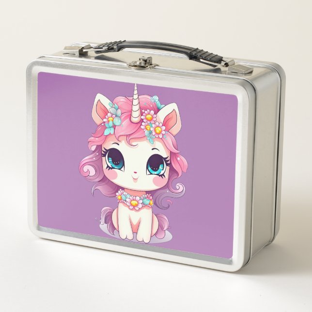 Unicorn Dreams: Back-to-School  Metal Lunch Box (Front)