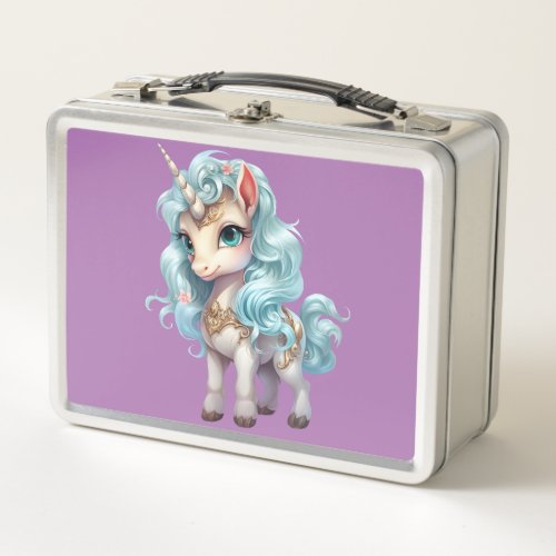 Unicorn Dreams Back_to_School  Metal Lunch Box