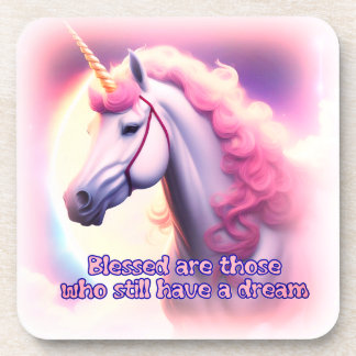 Unicorn dreams beverage coaster