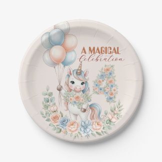 Unicorn Dreams Birthday Paper Plates