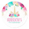 Unicorn Dreams Birthday Party Favor Round Stickers
