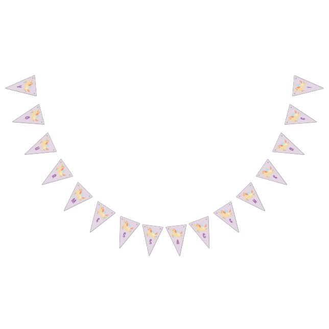 Unicorn Dreams Custom Party Bunting Flags Banner (All)