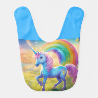 "Unicorn Dreams Drool Defender" Baby Bib