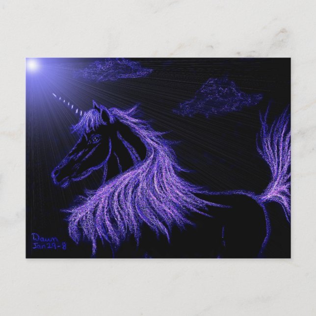 unicorn dreams  lavender postcard (Front)