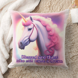 Unicorn dreams throw pillow