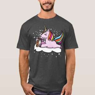 Unicorn Drinking Boba Milk Tea T-Shirt
