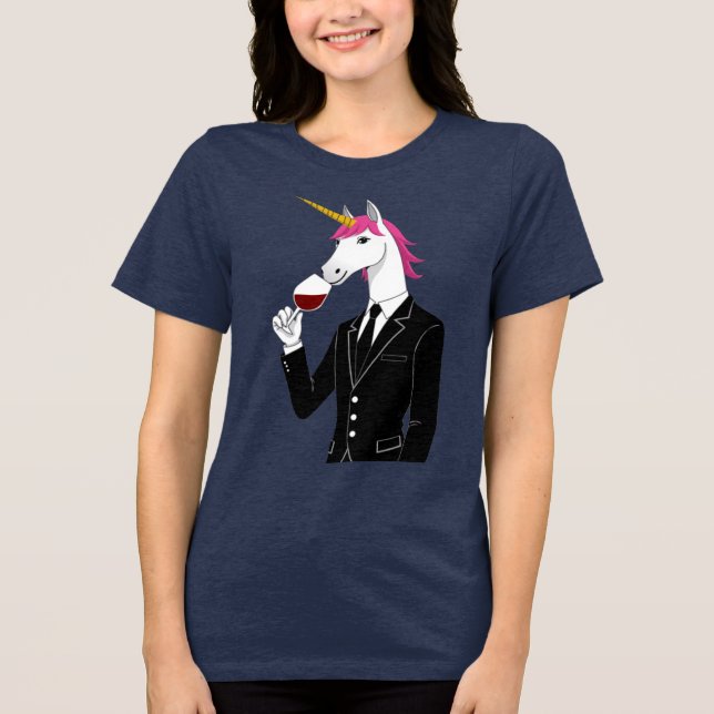 Unicorn Drinking Wine TShirt (Front)